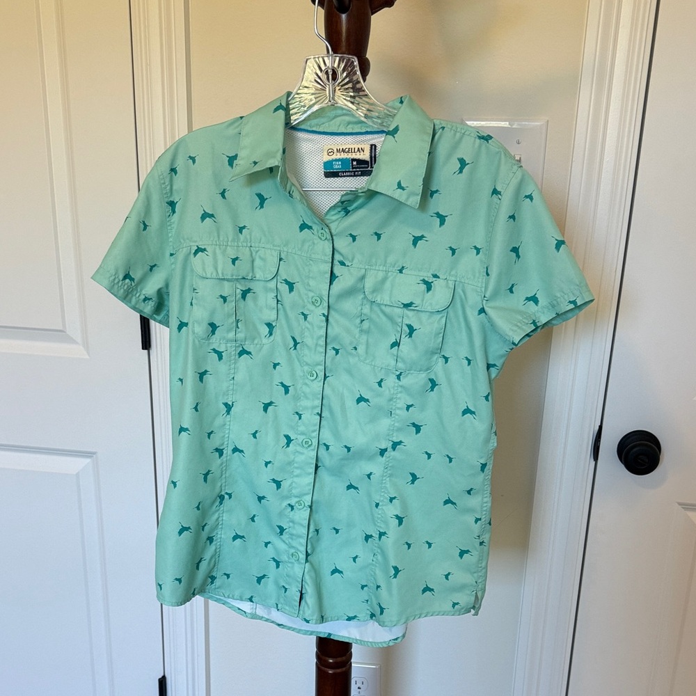 Fishing Shirt with Bird Pattern